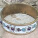 Vintage Hinged Bangle Cuff Bracelet Enamel Brass Copper Plated Tone