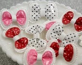 45mm Puffy Bow Fabric Appliques - 10 pc set
