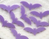45mm Purple Bats Acrylic or Resin Cabochons - 6 pc set