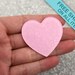 42mm Light Pink Glitter Heart Cabochons - 4 pcs set