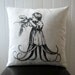 Starving Child Eating Juicy Lobster silk screened cotton canvas throw pillow 18 inch square