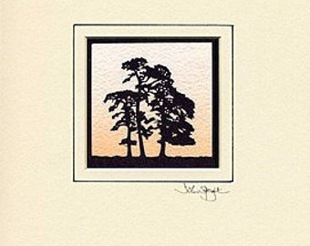 Scots Pine Trees Hand-Cut Papercut