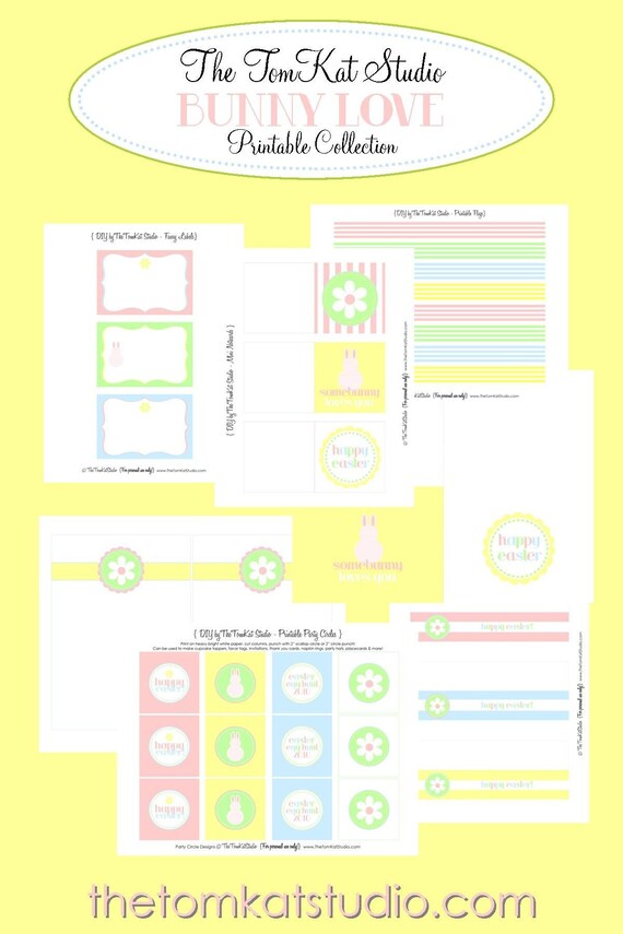 Easter Printable Party Collection - Bunny Love by The TomKat Studio Il_570xn
