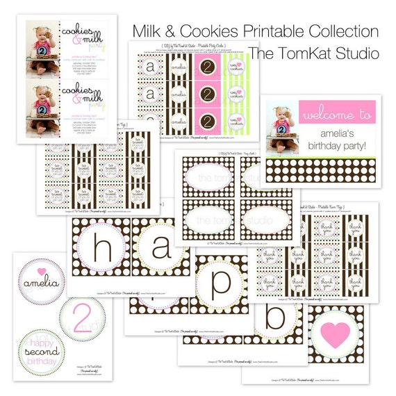 Milk and Cookies Party Printable Collection by The TomKat Studio Il_570xn
