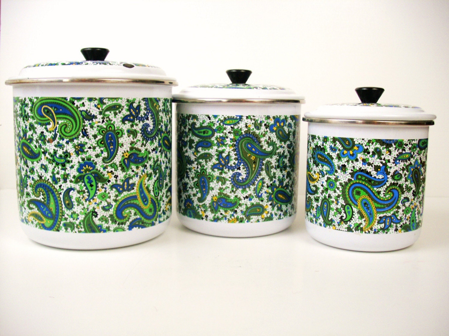 Vintage Enamel Canister Set