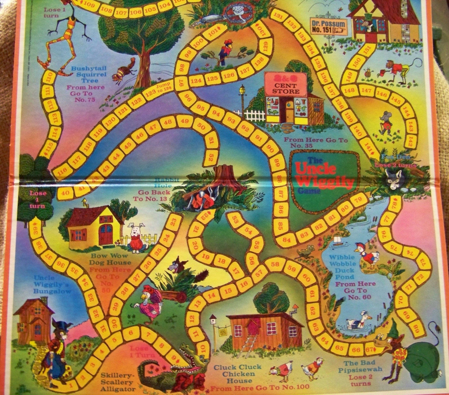 Vintage The Uncle Wiggly Game Board circa. 1967