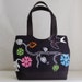 Bird and Flower Black Shaped Tote - READY TO SHIP
