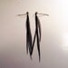 black feather earrings short thin natural