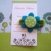 Lime Green Polka Dot Felt Flower Hairclip