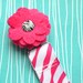 Hot Pink Zebra Flower Pacifier Clip