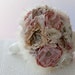 Fabric Flower Custom Wedding Bouquet, with rhinestone and pearl brooches, choose your colors