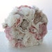 Fabric Flower Custom Wedding Bouquet, with rhinestone and pearl brooches, choose your colors