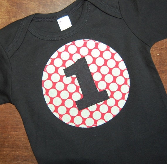 1st Birthday Tee ... Boys Red Polka Dot First birthday shirt Il_570xn