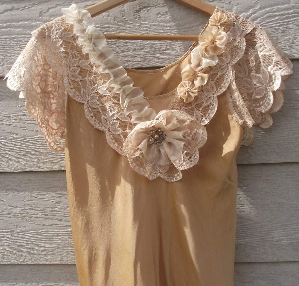 gold silk slip