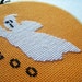 50% OFF SALE - Glow-in-the-Dark Ghost Cross Stitched Wall Art or Ornament - Hoop Art