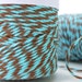 Aqua and Brown Bakers Twine by Timeless Twine - Aqua Delight
