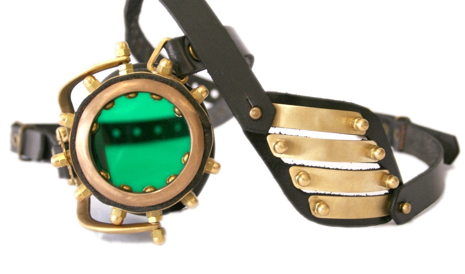 STEAMPUNK MONO GOGGLE and eyepatch made from solid brass