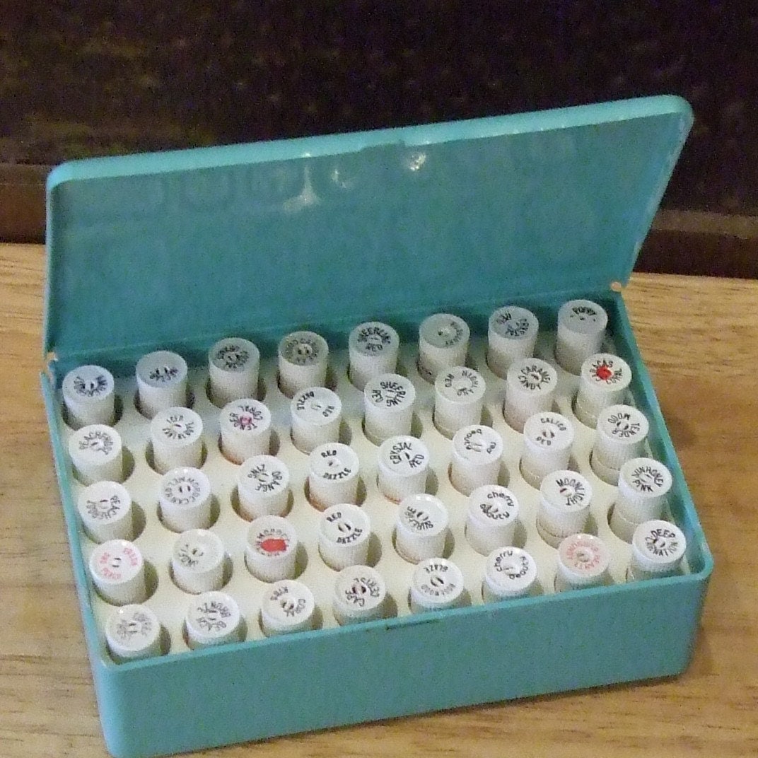 Vintage AVON Sample LIPSTICKS in Plastic Carry Case