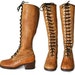 1970s Leather Up Boots / honey brown / size 8
