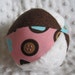 Fabric Jingle Ball Baby Toy with Pink Button Fabric and Minky
