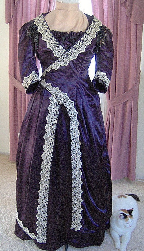 dinner gown with sequence material