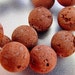 Take 14% off Entire Store Sale...Cinnamon Red Brown Lava Round Beads 6 beads set ORGANIC Look