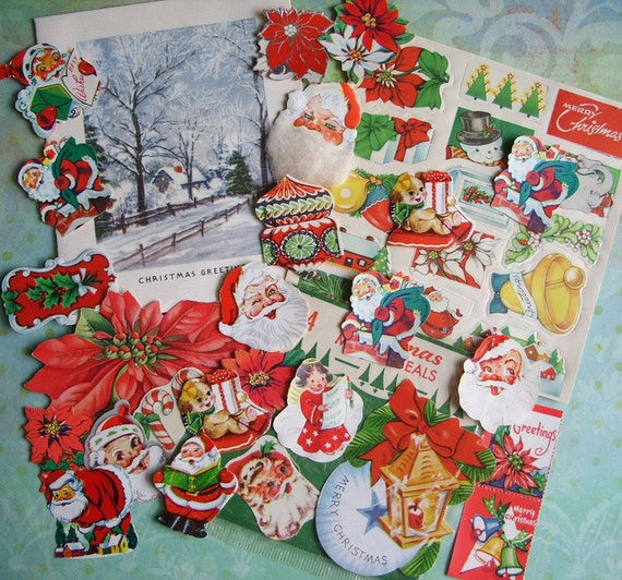 Vintage 1950's Christmas Seals Tag Card Lot of 50 pieces