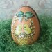 Vintage Tin Egg Candy Container Chicks in Basket Litho Biscon