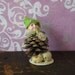 Vintage Pinecone Chenille Christmas Elf Playing Horn Japan