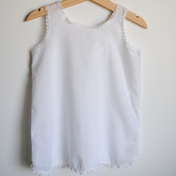 Vintage Toddler White Cotton Slip 4T by HartandSew on Etsy