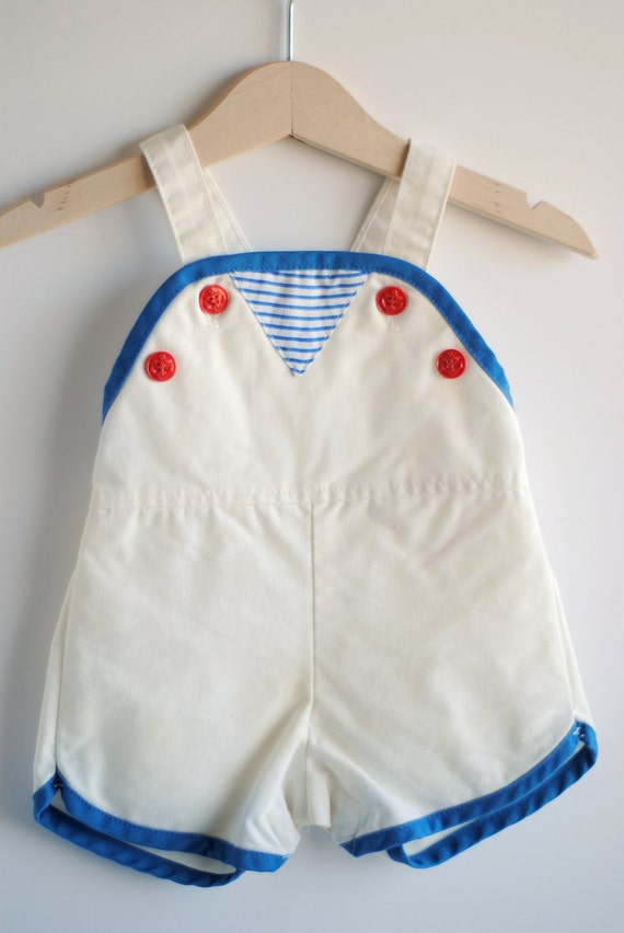 Vintage Baby Boy Romper LITTLE SAILOR 6m