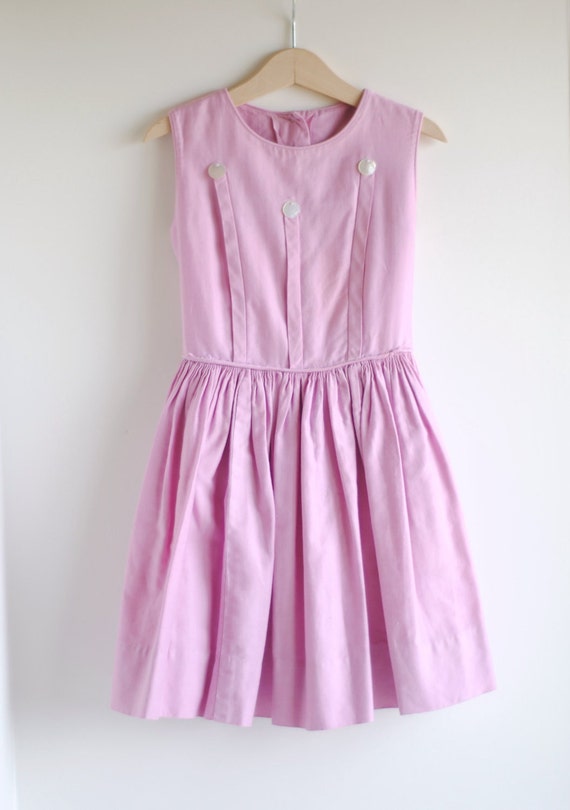 Vintage 1950's Little Girl Sleeveless Dress PINK Shell