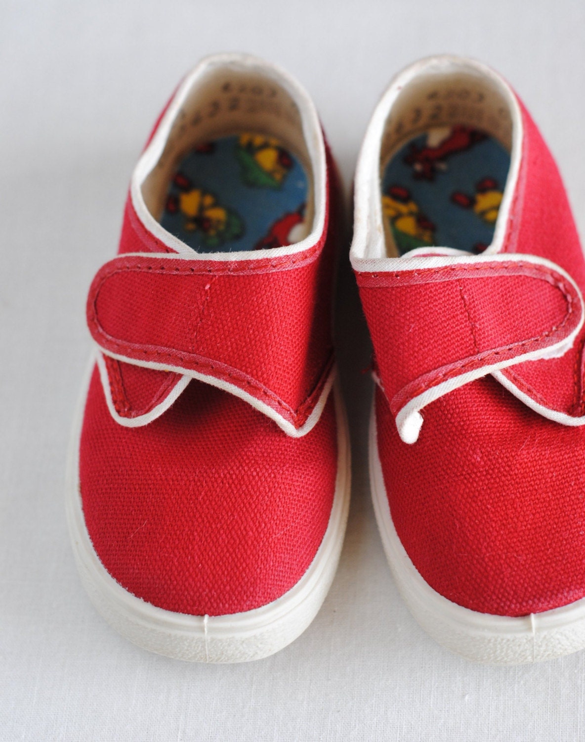 Vintage Toddler Red Velcro Shoes