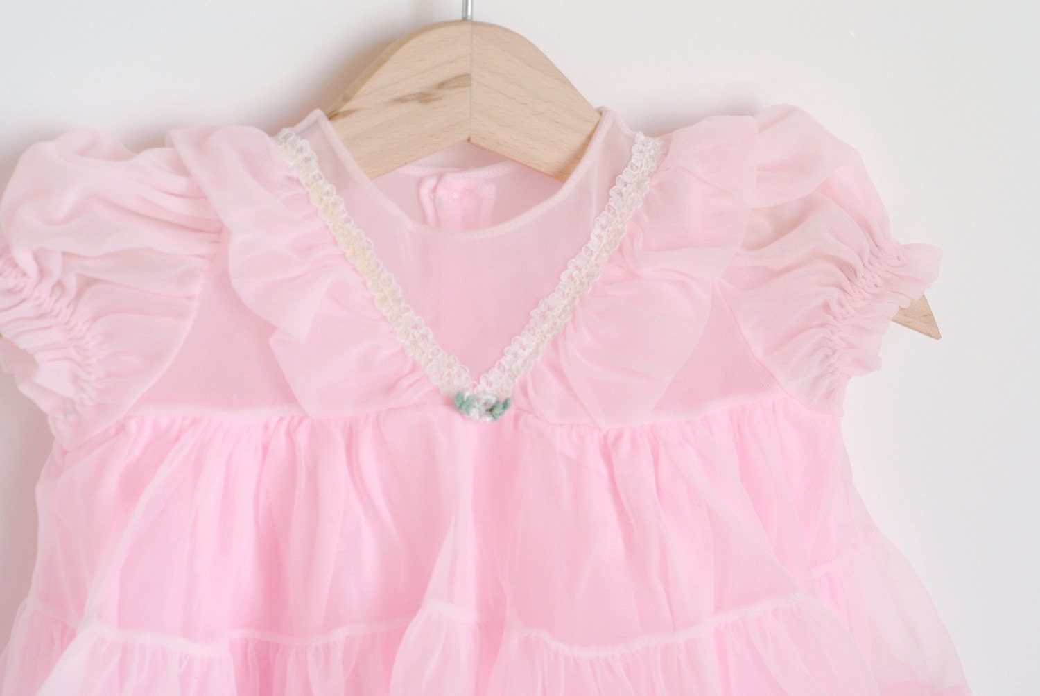 Vintage Baby Pink FRILLY Party Dress 6m