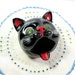Vintage Shafford Black Cat Ashtray 1950s Japan Redware
