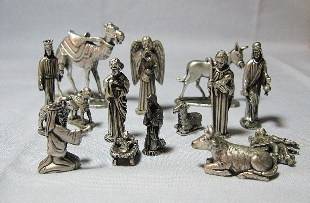 precious moments mini pewter nativity set