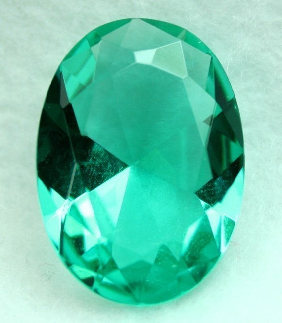 Glass Jewel Large Oval 22x30mm Faceted Diamond Cut Pointed