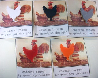 Chicken Brooch - Laser Cut Acrylic