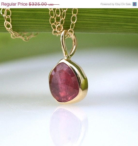 ON SALE Rose Cut Pink Sapphire Drop One Of A Kind