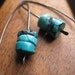 rustic turquoise earrings in grey niobium. hypoallergenic niobium earrings. handmade by splurge.