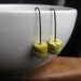 chocolate niobium earrings. lime turquoise earrings in hypoallergenic niobium. handmade by splurge