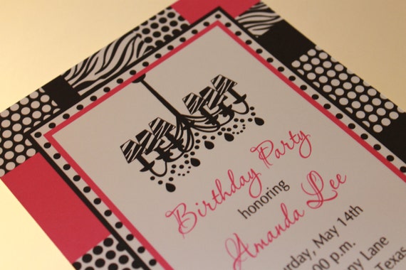 Zebra Print Birthday Invitations for Any Age Il_570xn
