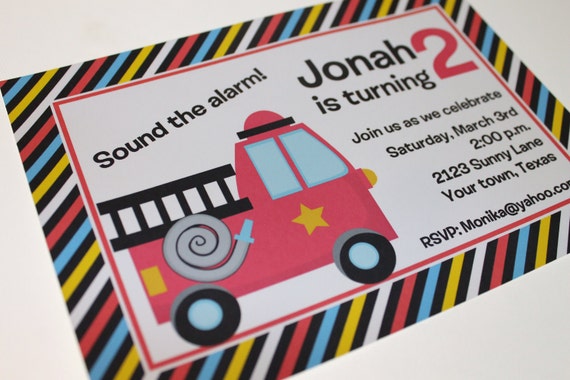 Fire Truck Birthday Party Invitations Il_570xn