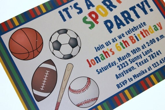 Sports Birthday Party Invitations Il_570xn