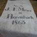 antique GERMAN grain sack Printed burlap fabric heavy WOW PREWASHED
