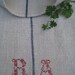 antique grain sack fine single stripe FADED GREY TAUPE wedding decor