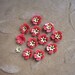 Vintage enamel metal flower bead sets,red,yellow, Lot of 14 sets.