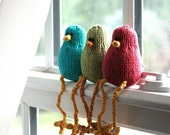 Itty Bitty Birdies - PDF Knitting Pattern Set for Stuffed Toy Birds (Includes Plain and Fancy Patterns)