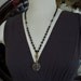 vintage black rosary chain, coin, cross upcycle necklace - unisex