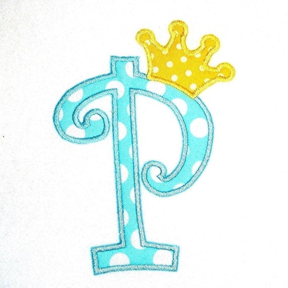 Machine Embroidery Design Applique Alphabet Curlz with Crown